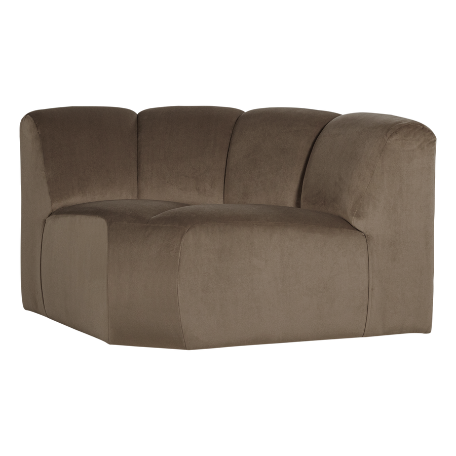 Mojo hoekelement rond velvet taupe
