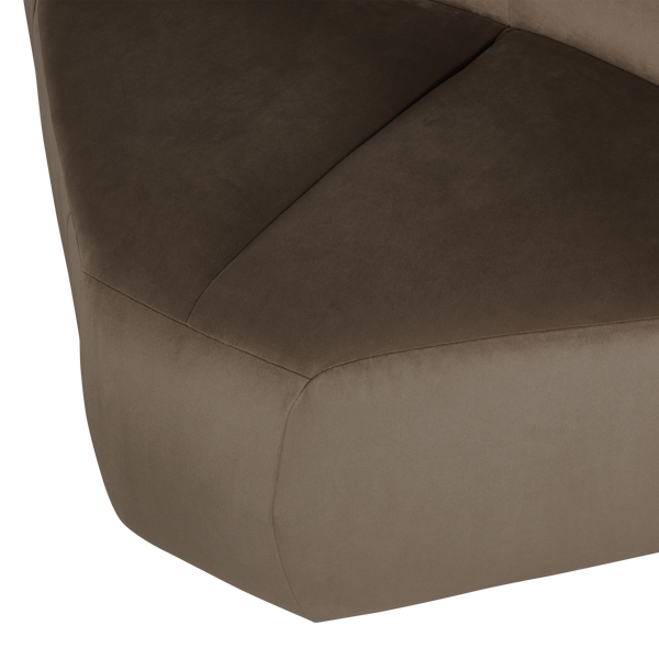 Mojo hoekelement rond velvet taupe
