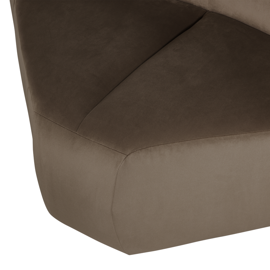 Mojo hoekelement rond velvet taupe