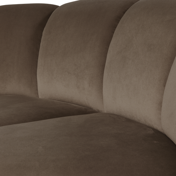 Mojo hoekelement rond velvet taupe