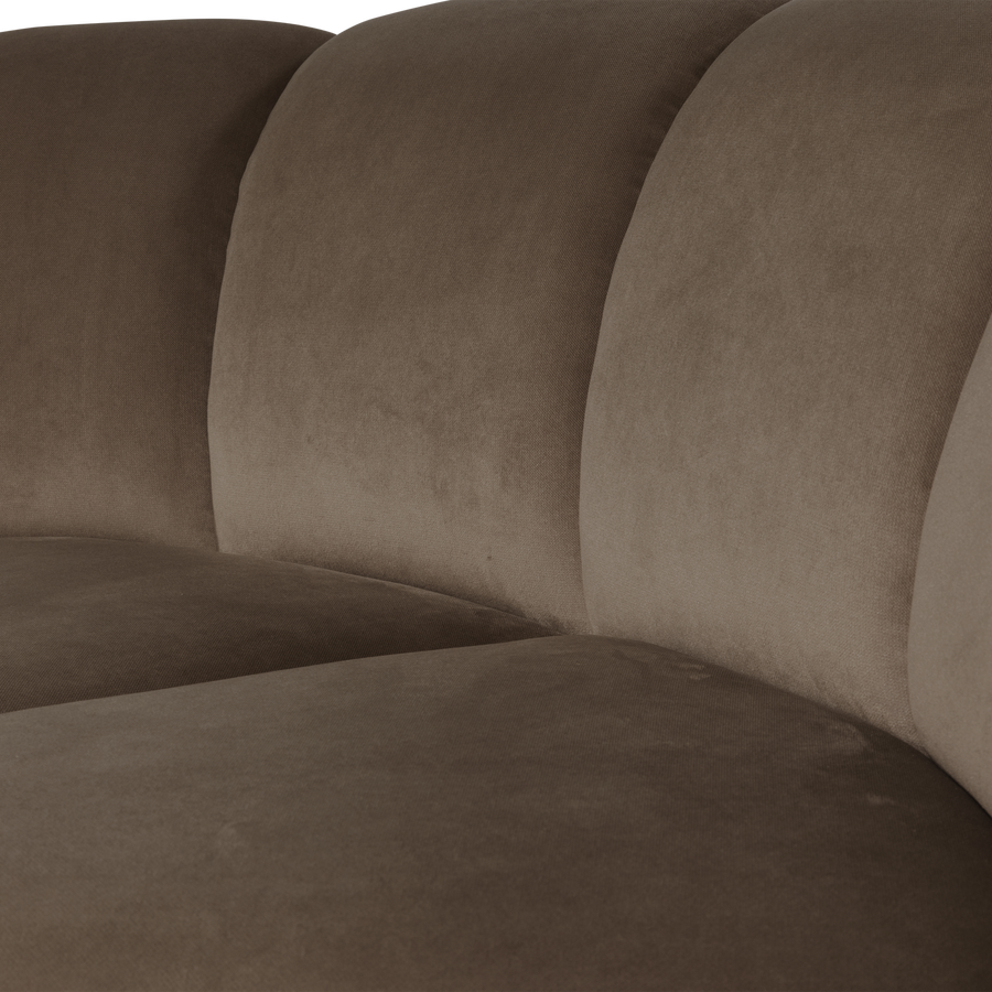 Mojo hoekelement rond velvet taupe