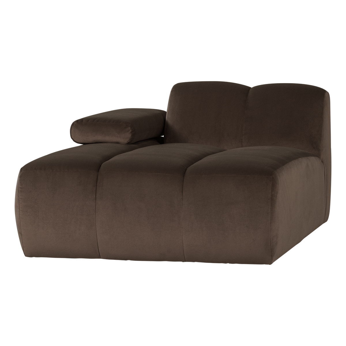 Mojo chaise longue element links velvet bruin