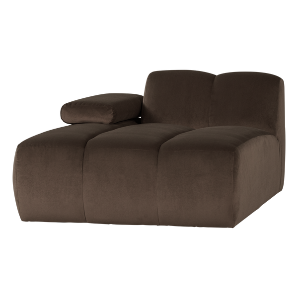 Mojo chaise longue element links velvet bruin