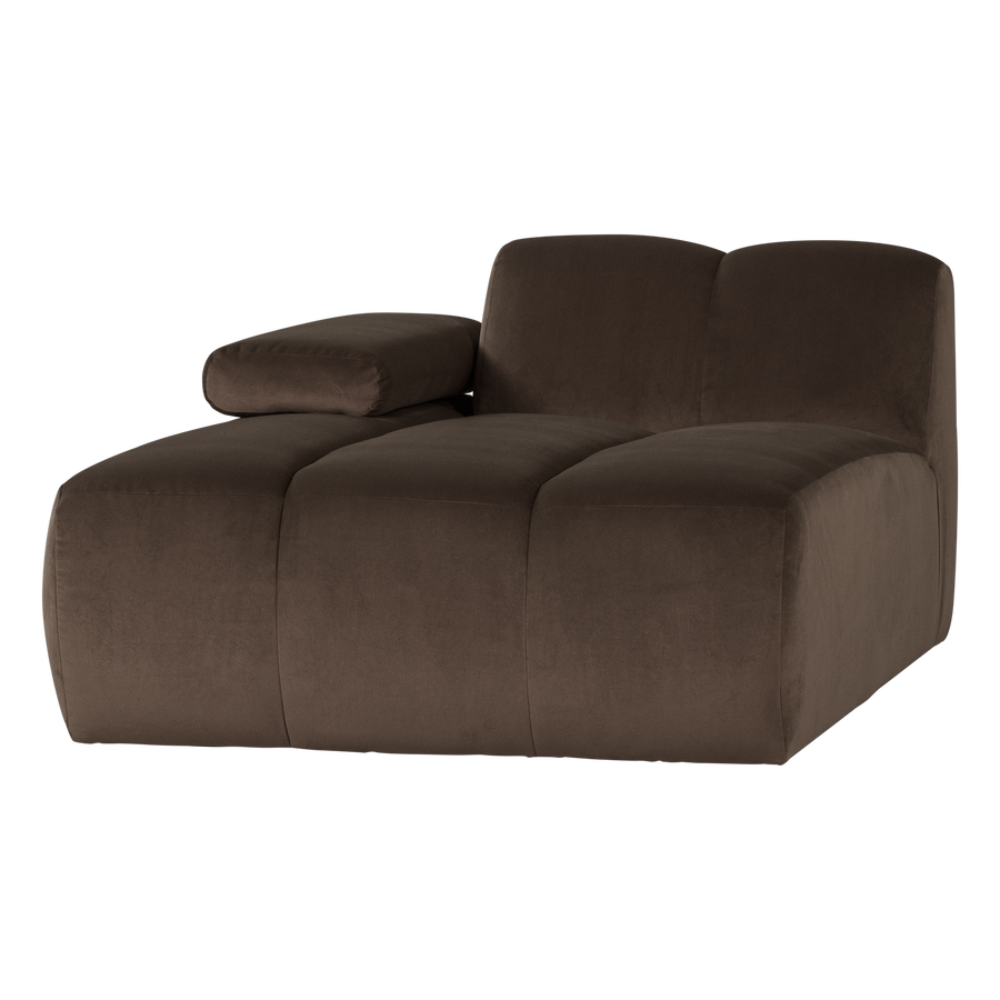 Mojo chaise longue element links velvet bruin