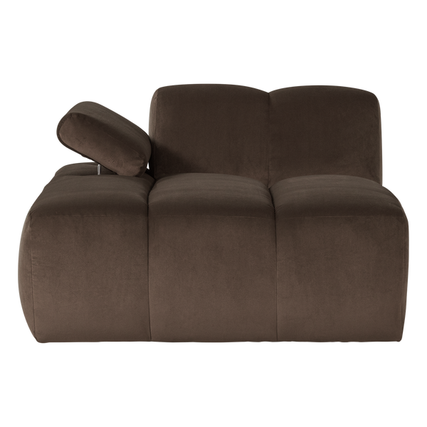 Mojo chaise longue element links velvet bruin