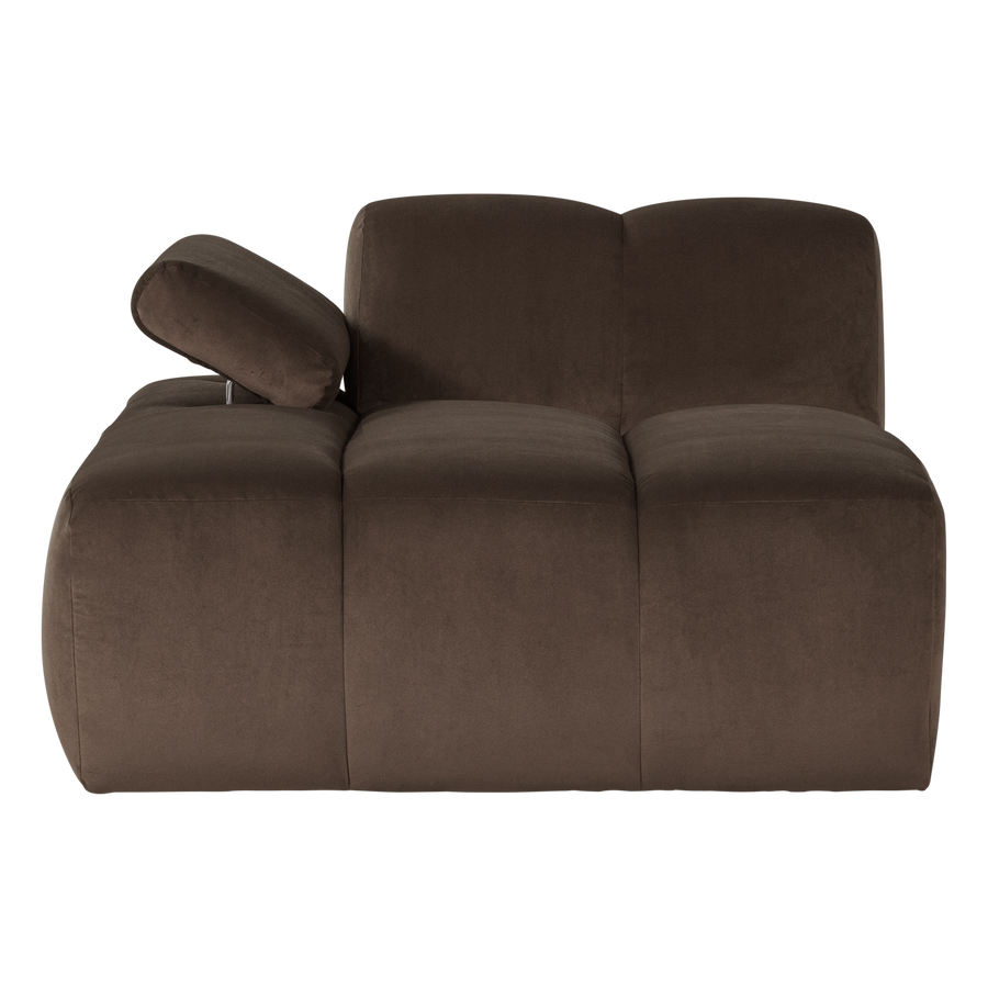 Mojo chaise longue element links velvet bruin