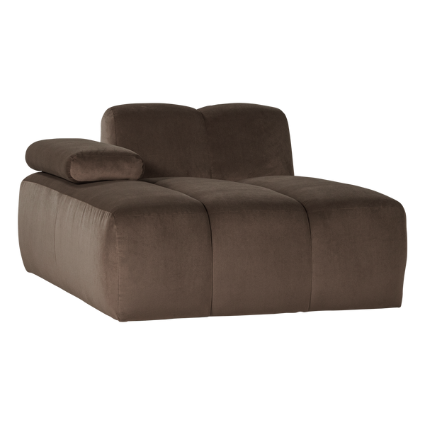 Mojo chaise longue element links velvet bruin