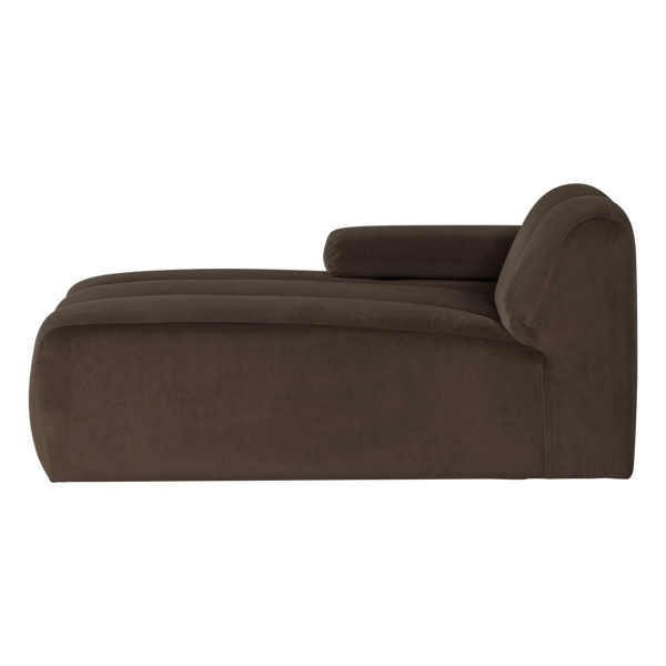 Mojo chaise longue element links velvet bruin