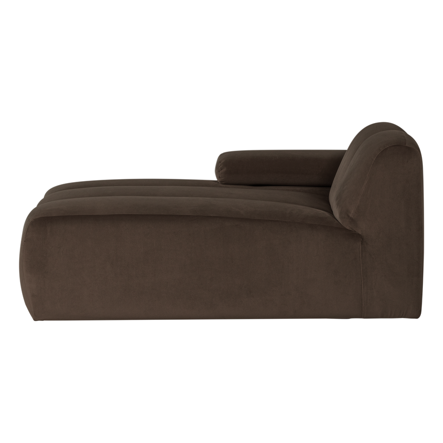 Mojo chaise longue element links velvet bruin
