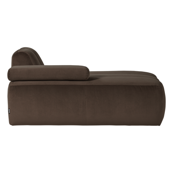 Mojo chaise longue element links velvet bruin