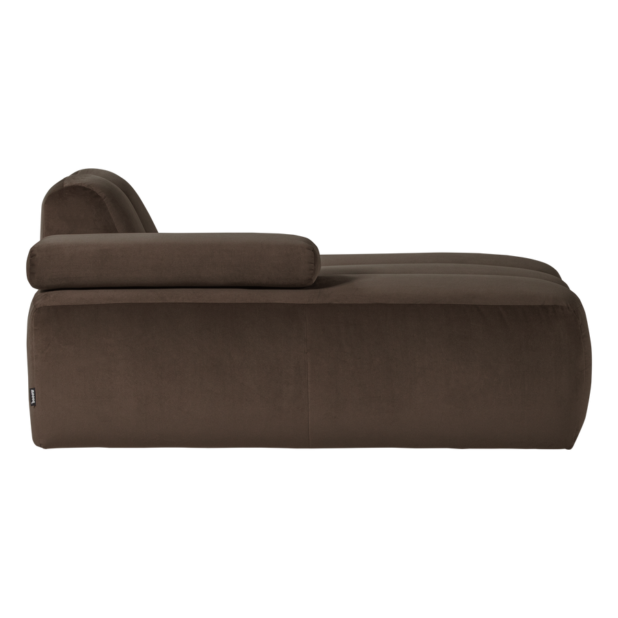 Mojo chaise longue element links velvet bruin
