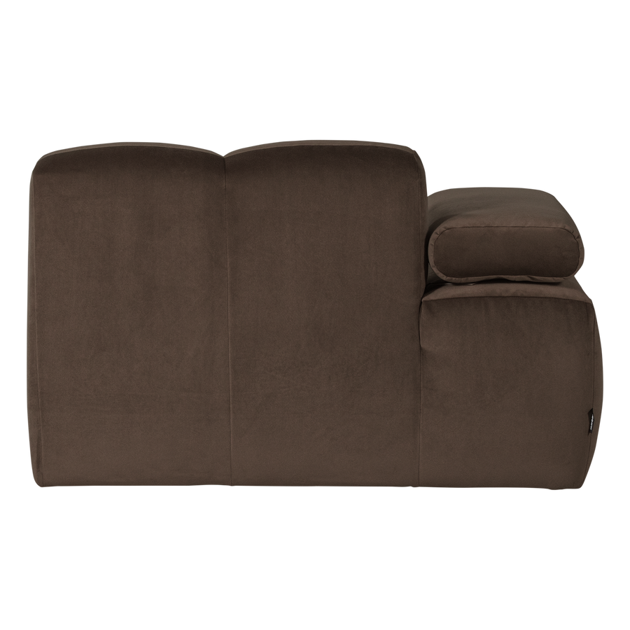 Mojo chaise longue element links velvet bruin