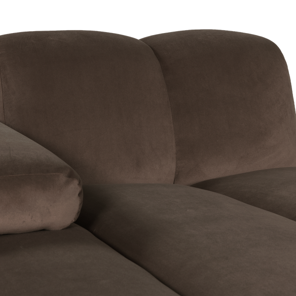 Mojo chaise longue element links velvet bruin