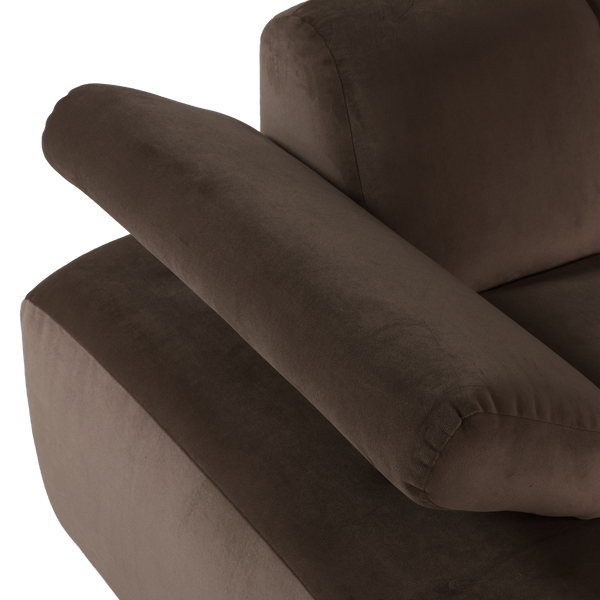 Mojo chaise longue element links velvet bruin