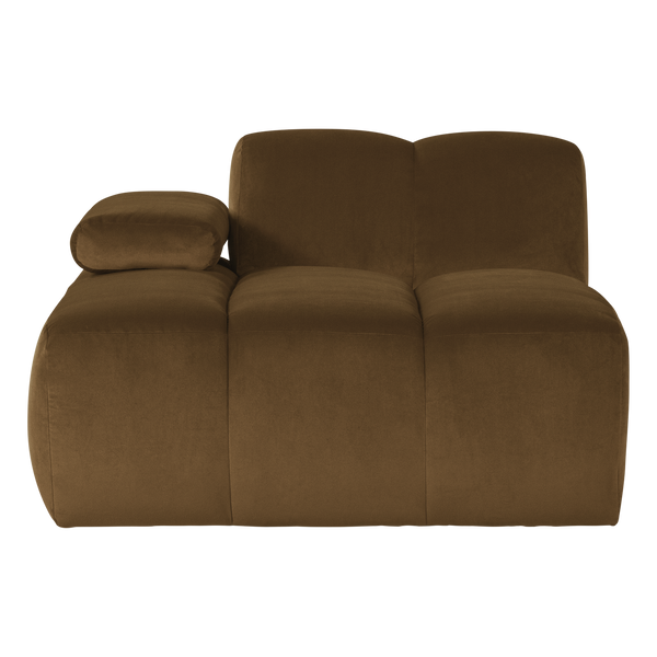 Mojo chaise longue element links velvet honinggeel