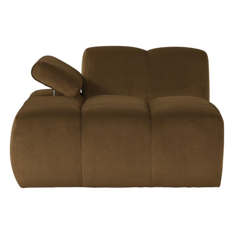 Mojo chaise longue element links velvet honinggeel