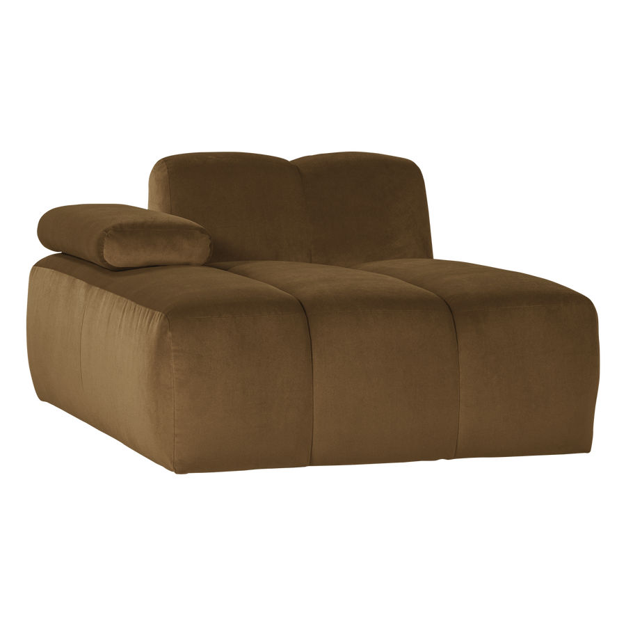 Mojo chaise longue element links velvet honinggeel