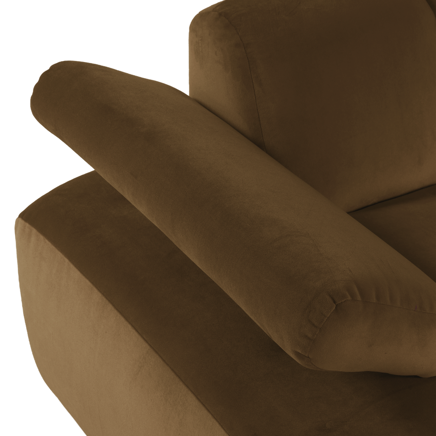 Mojo chaise longue element links velvet honinggeel