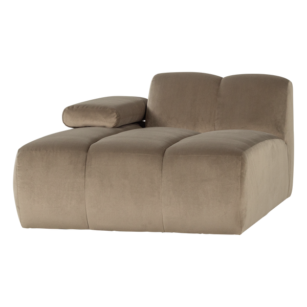 Mojo chaise longue element links velvet khaki