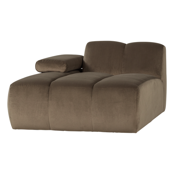 Mojo chaise longue element links velvet taupe