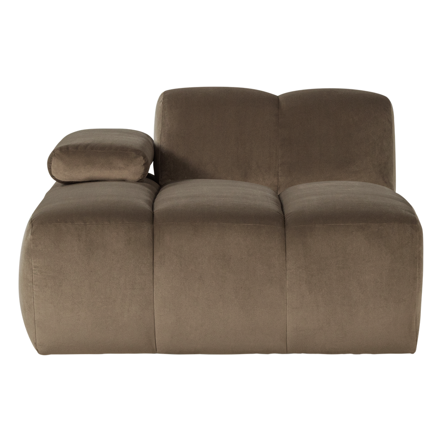 Mojo chaise longue element links velvet taupe