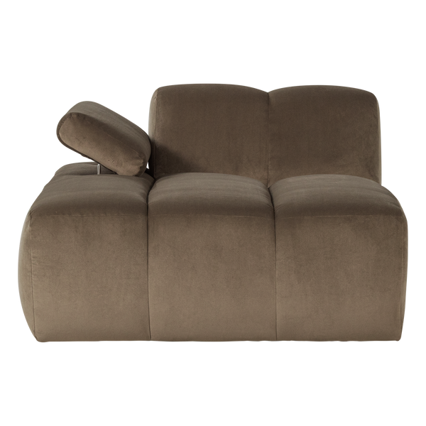 Mojo chaise longue element links velvet taupe