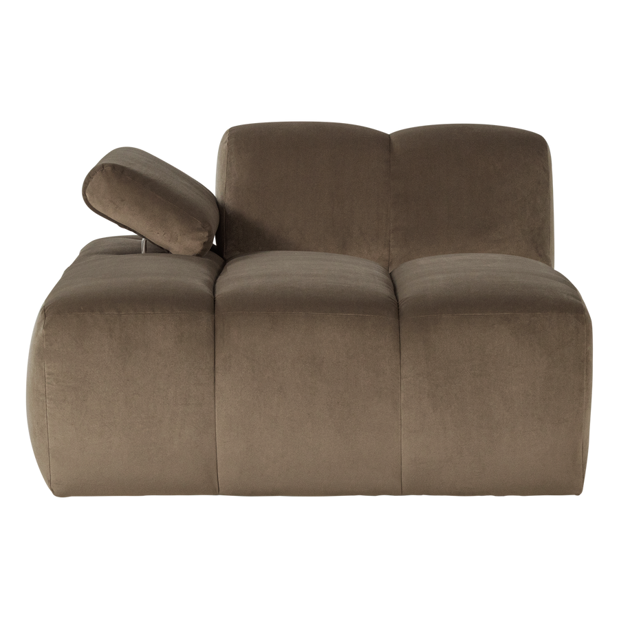 Mojo chaise longue element links velvet taupe