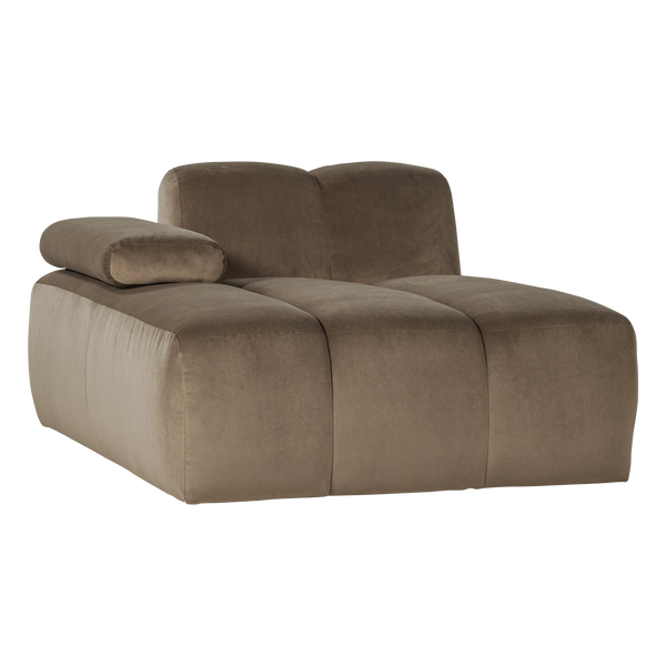 Mojo chaise longue element links velvet taupe