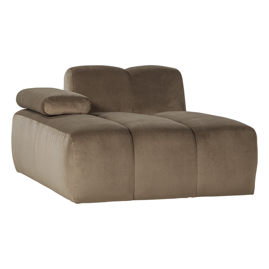 Mojo chaise longue element links velvet taupe