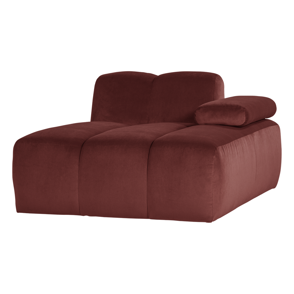 Mojo chaise longue element rechts velvet kastanjebruin