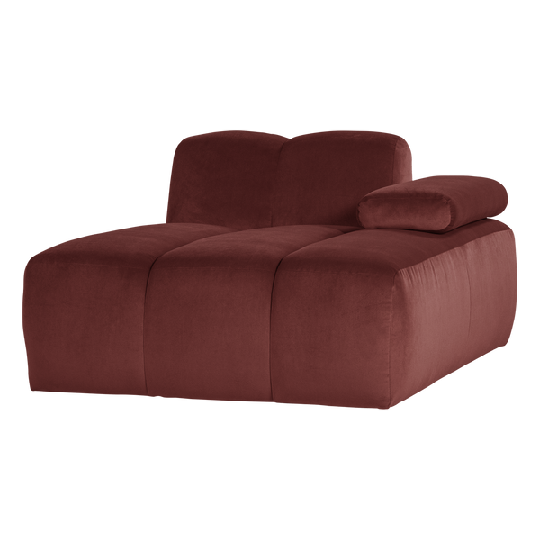 Mojo chaise longue element rechts velvet kastanjebruin