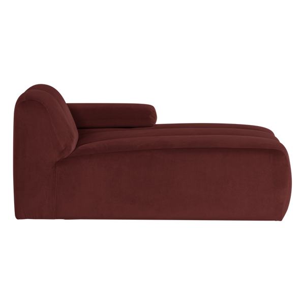 Mojo chaise longue element rechts velvet kastanjebruin