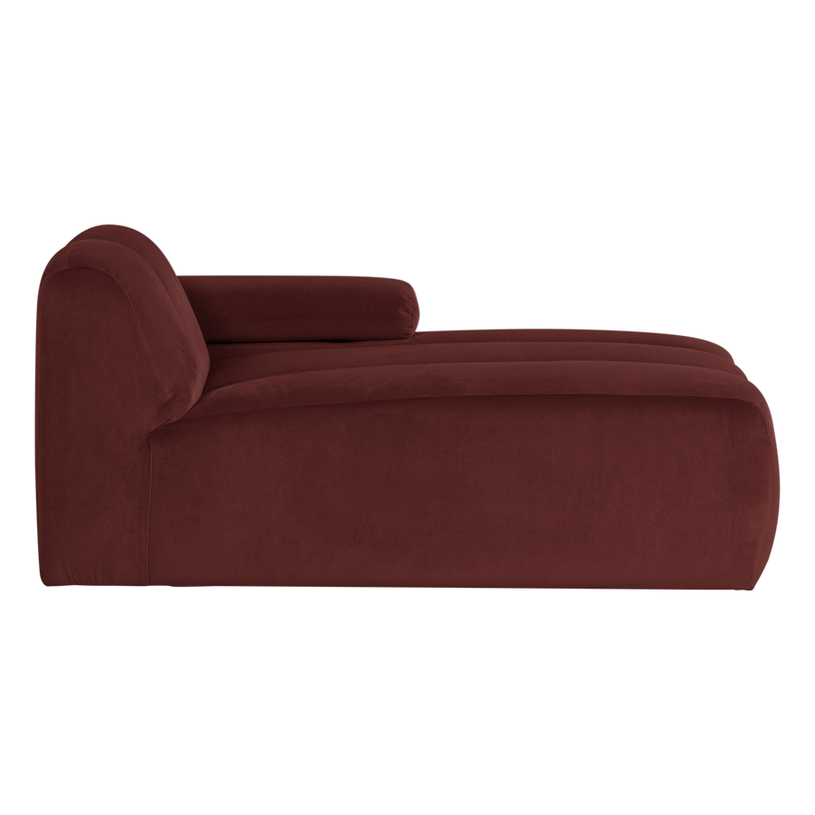 Mojo chaise longue element rechts velvet kastanjebruin