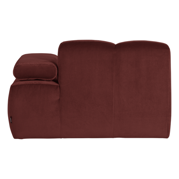 Mojo chaise longue element rechts velvet kastanjebruin