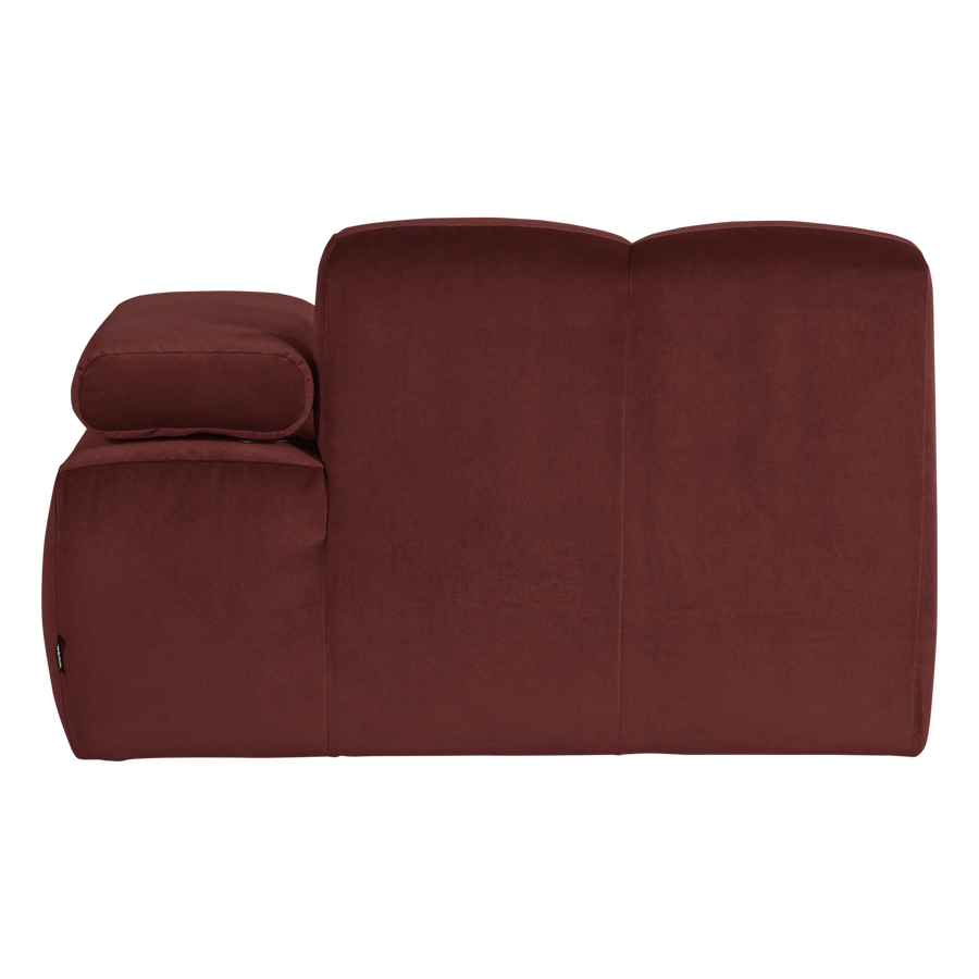 Mojo chaise longue element rechts velvet kastanjebruin