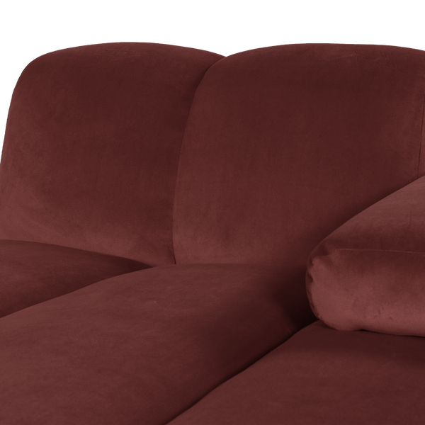 Mojo chaise longue element rechts velvet kastanjebruin