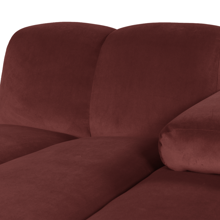 Mojo chaise longue element rechts velvet kastanjebruin