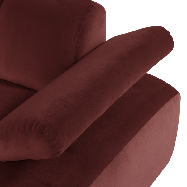 Mojo chaise longue element rechts velvet kastanjebruin