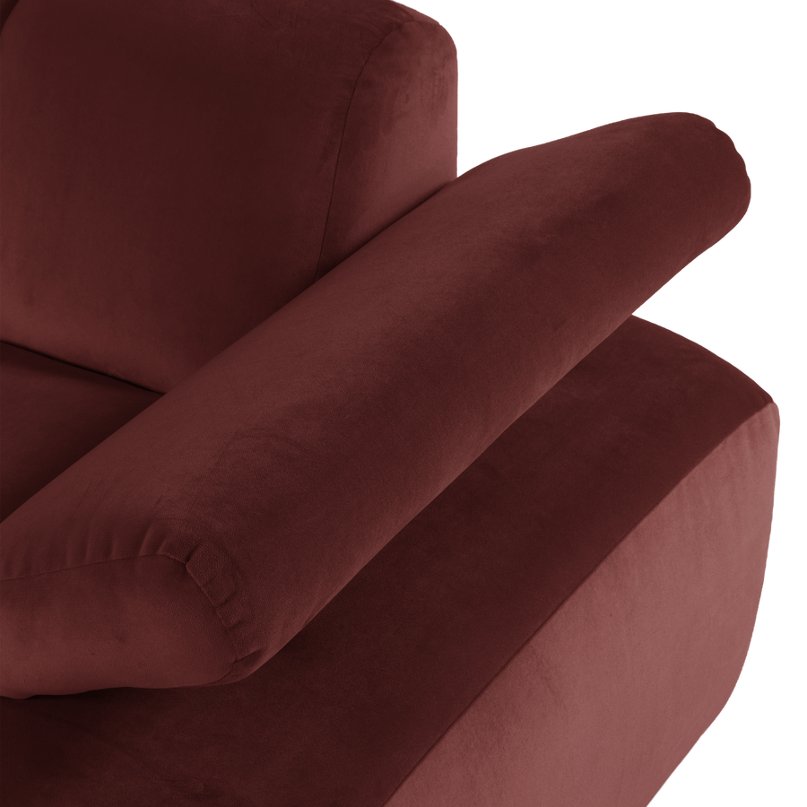 Mojo chaise longue element rechts velvet kastanjebruin