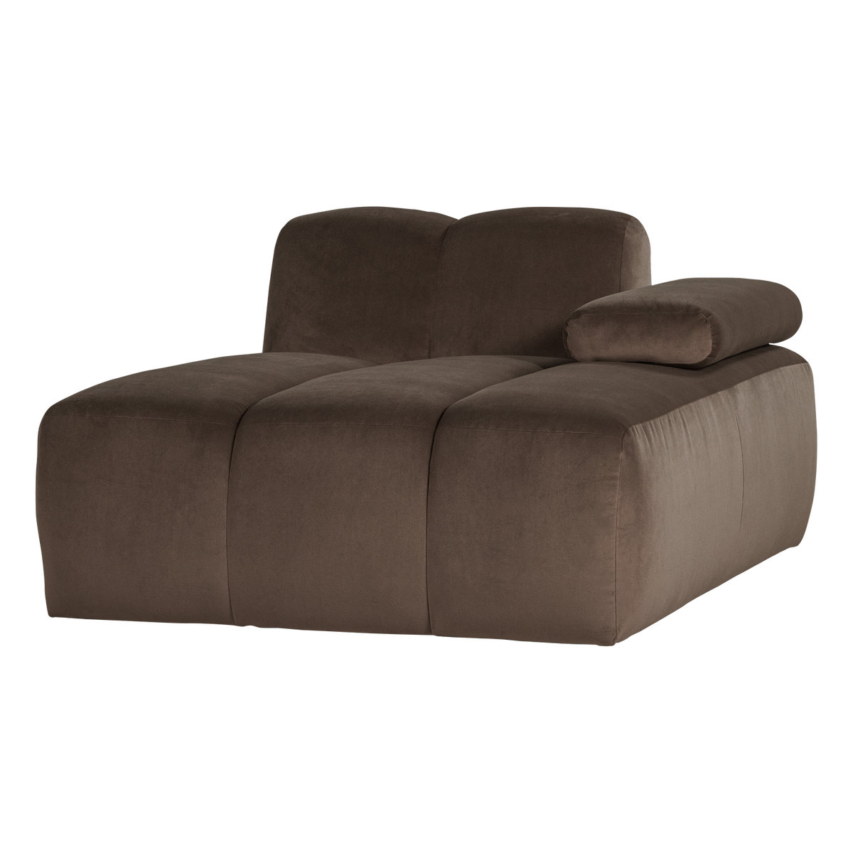 Mojo chaise longue element rechts velvet bruin