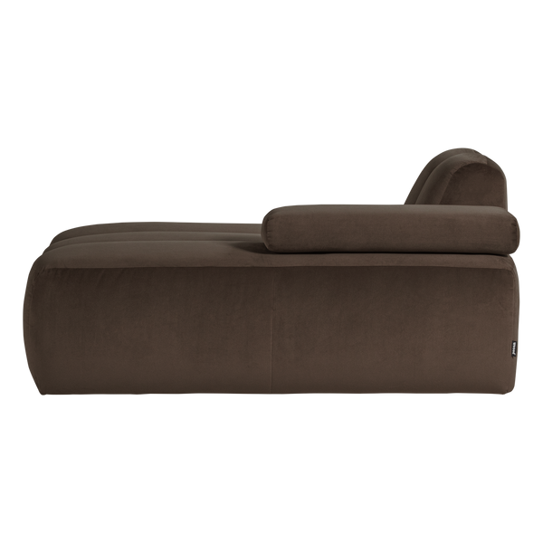 Mojo chaise longue element rechts velvet bruin
