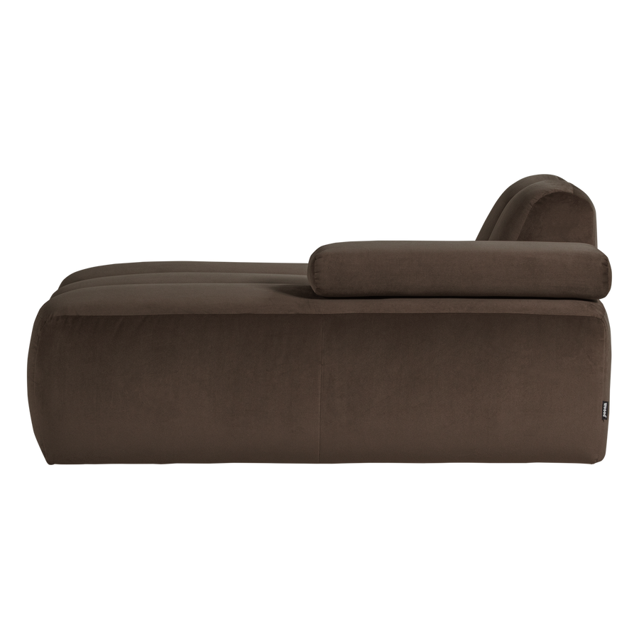 Mojo chaise longue element rechts velvet bruin