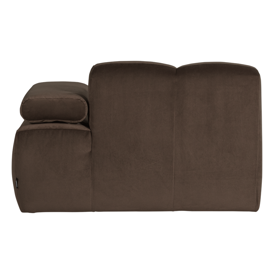 Mojo chaise longue element rechts velvet bruin