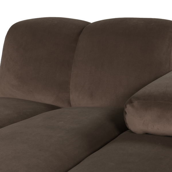 Mojo chaise longue element rechts velvet bruin