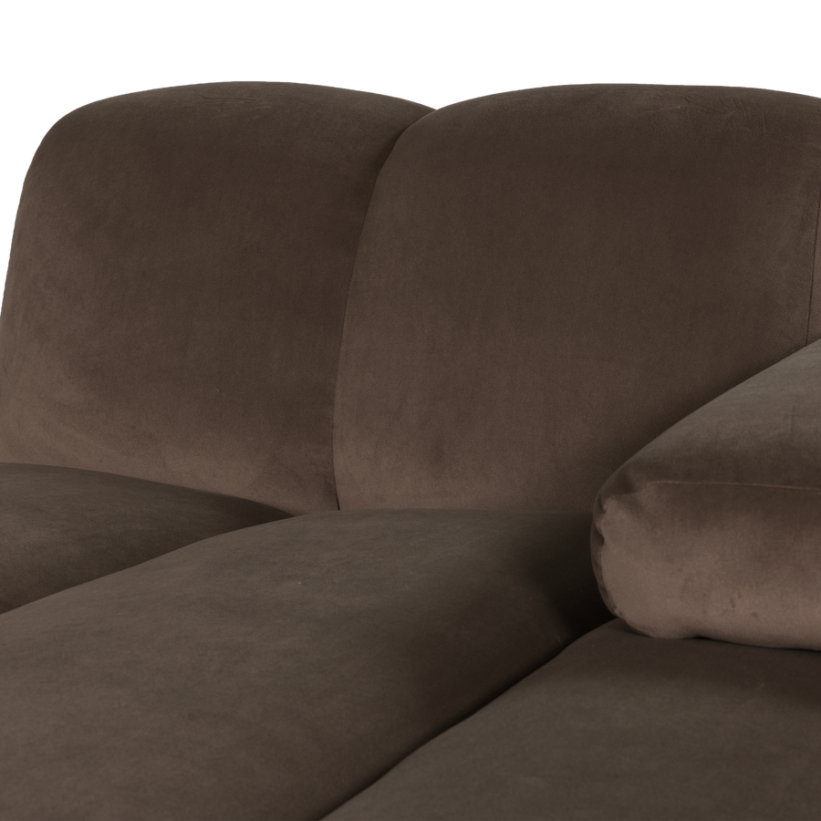 Mojo chaise longue element rechts velvet bruin
