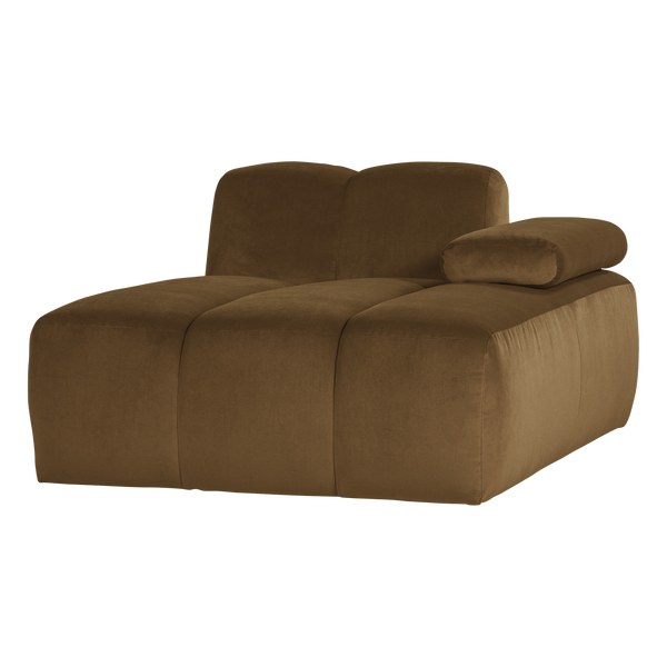 Mojo chaise longue element rechts velvet honinggeel