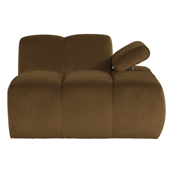 Mojo chaise longue element rechts velvet honinggeel