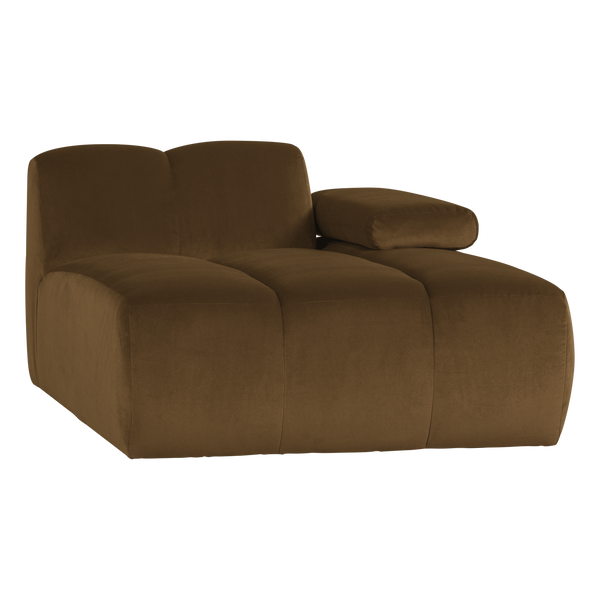 Mojo chaise longue element rechts velvet honinggeel
