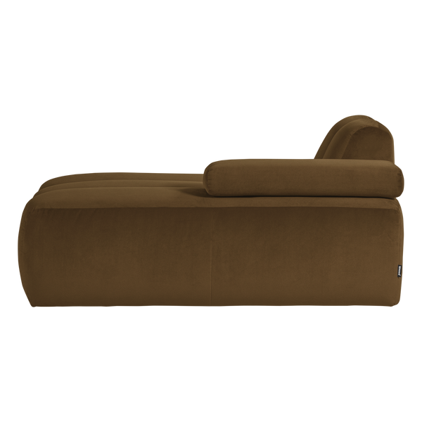 Mojo chaise longue element rechts velvet honinggeel