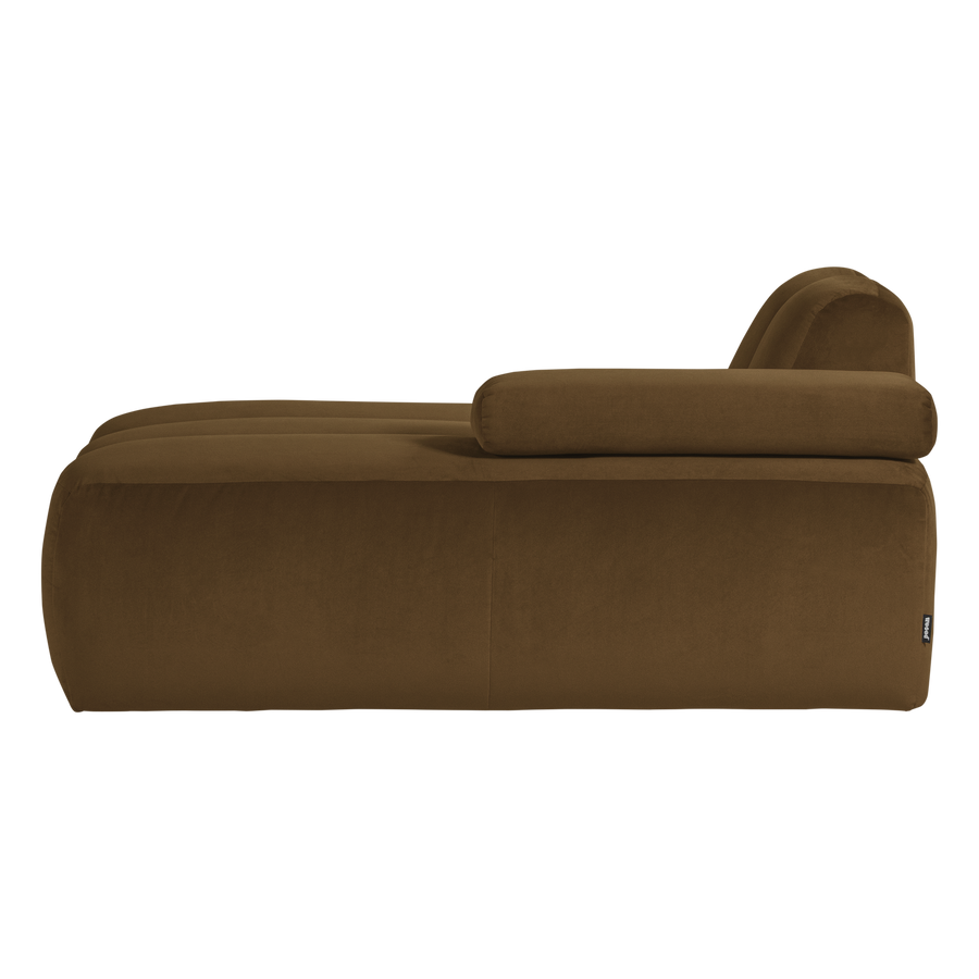 Mojo chaise longue element rechts velvet honinggeel